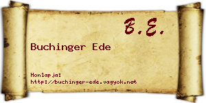 Buchinger Ede névjegykártya